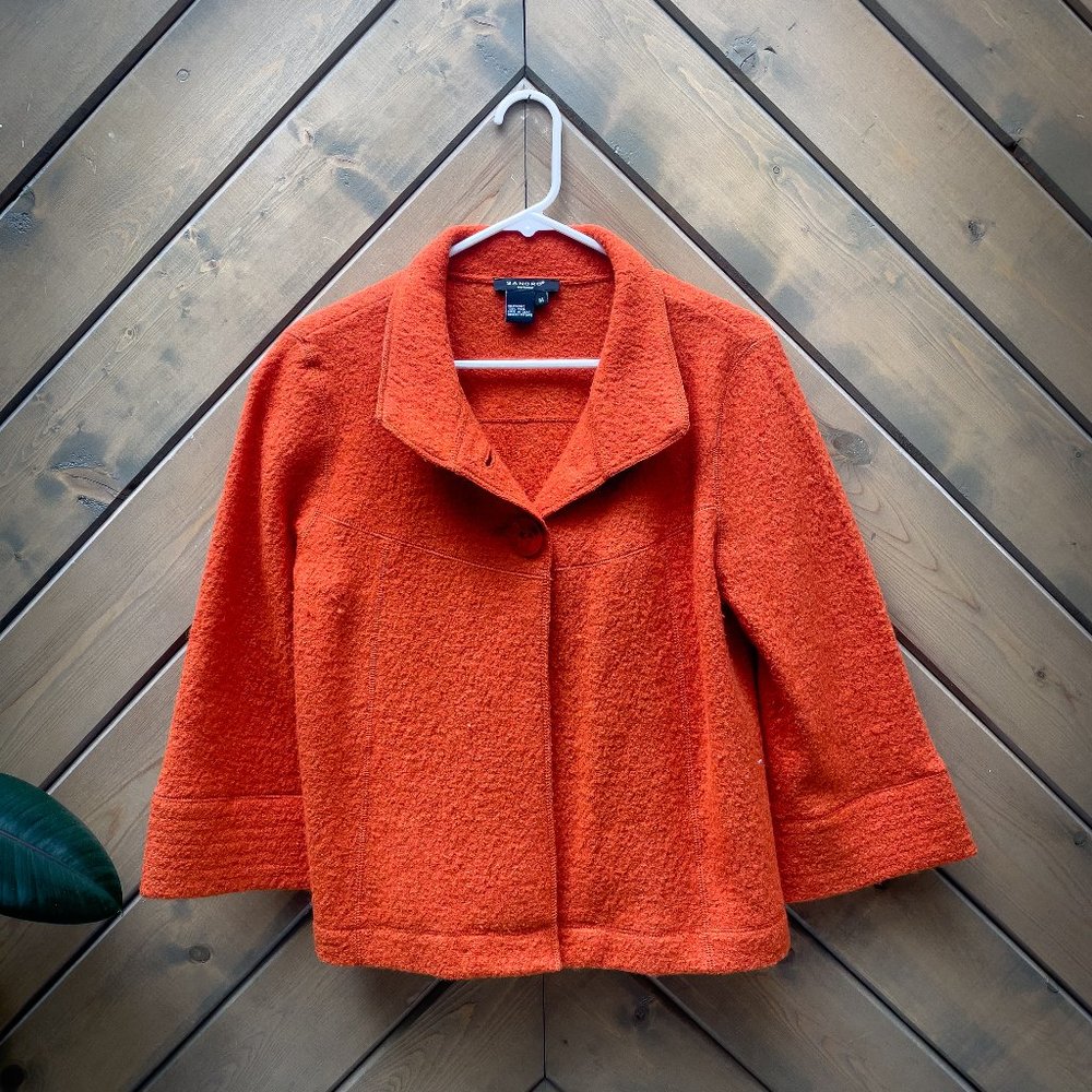 Sandro Boiled Wool Women's vibrant orange jacket